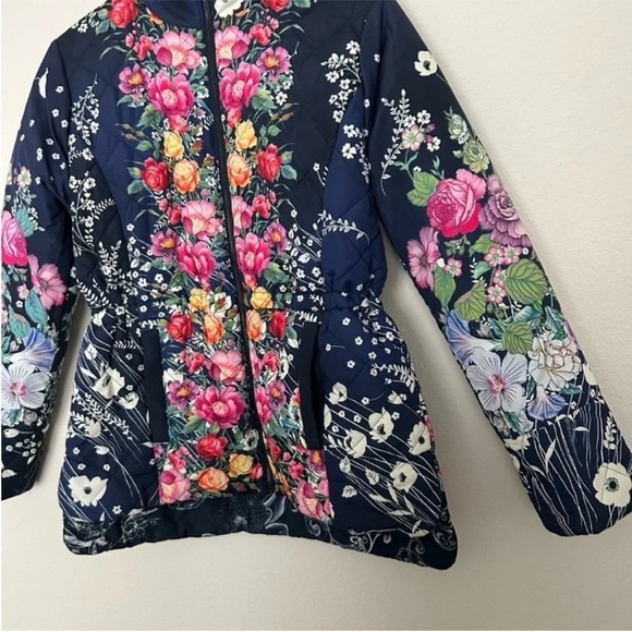 Johnny Was Neutra Reversible Floral Parka Puffer Jacket - Picture 9 of 11